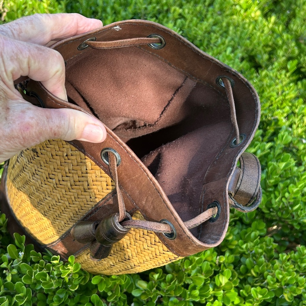 Straw and leather vintage Women’s Bag - Picture 7 of 8